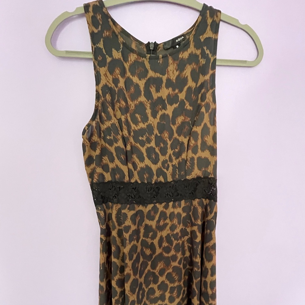 Medium Animal Print Aqua Dress